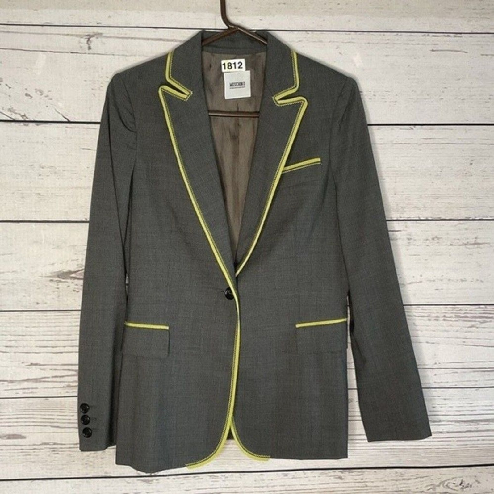 Moschino Cheapandchic Aeffe Spa Contrast Trim One Button Blazer Jacket Women 10